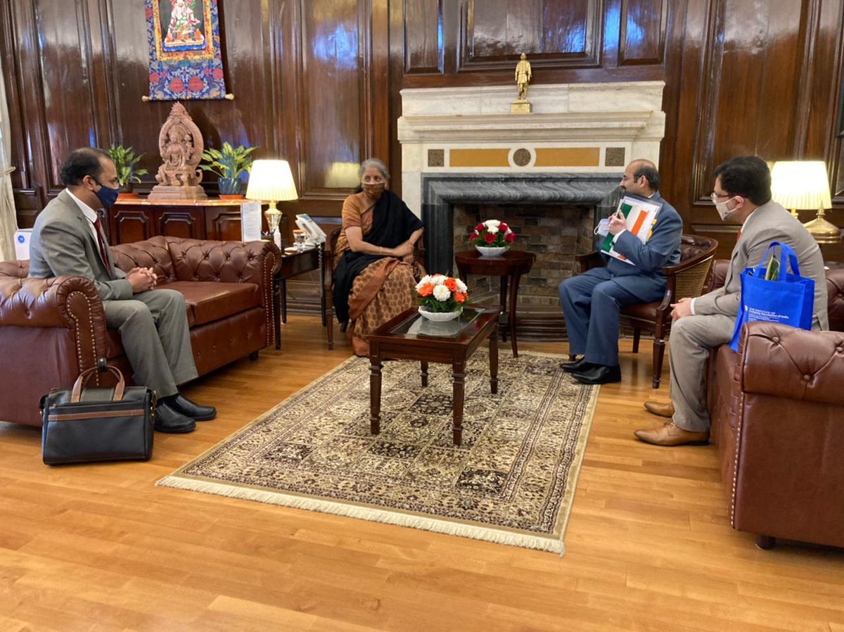 CS Nagendra D. Rao, President, #ICSI met Smt. Nirmala Sitharaman, Hon'ble Union Minister of Finance and Corporate Affairs to discuss the role of #CS Professionals in creating 
#AtmanirbharBharat
