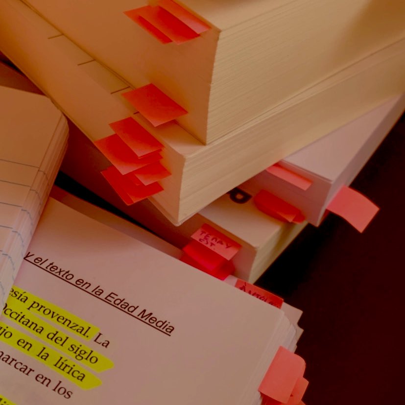 damianfmaceira's tweet photo. No diré que me siento preparado (porque ahora mismo tengo la sensación de que cada palabra que leo en los apuntes, es física cuántica o algo así). Pero vamos a por todas. Hoy toca examen de #TLEM y así están mis libros tras leer y repasar: notas, marca páginas... 📚 https://t.co/EZerbL3WMd