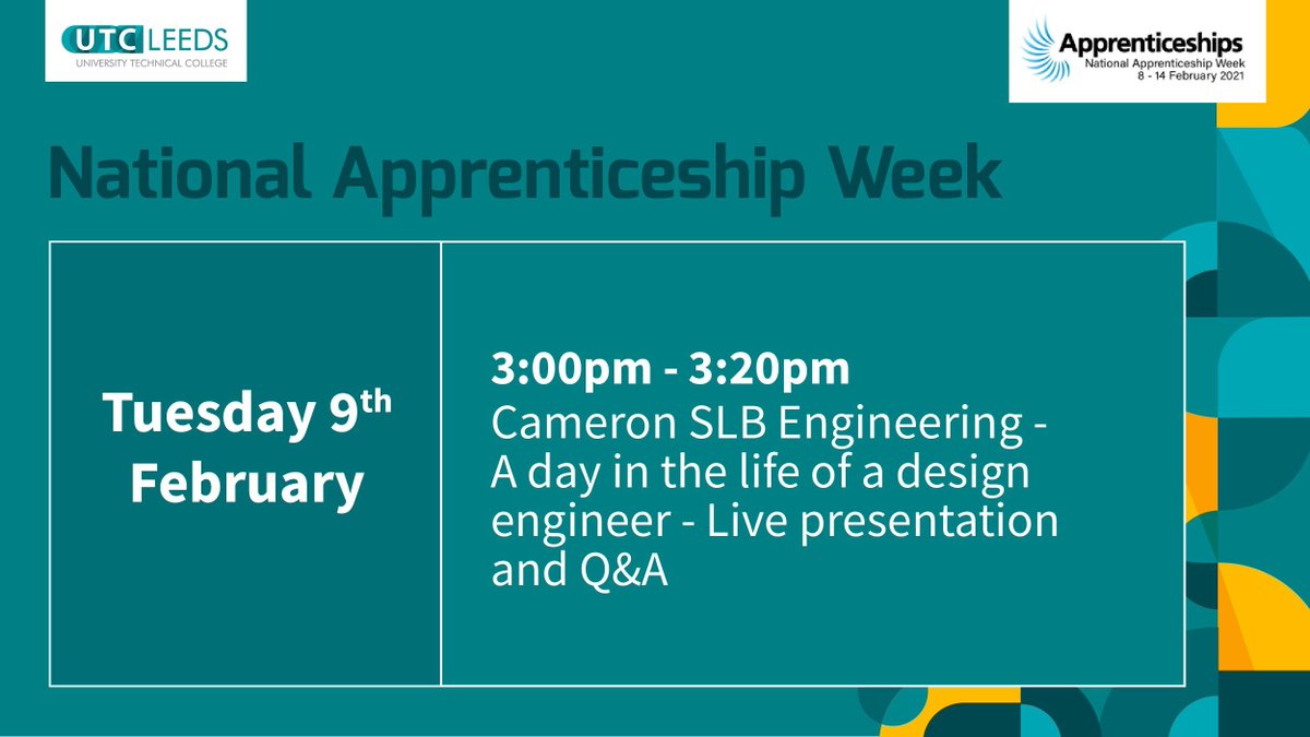 UTCLeeds's tweet photo. Don't miss this afternoon's talk from 3pm, part of #NAW2021
#LearningWhilstEarning https://t.co/9eU3S7KAyD