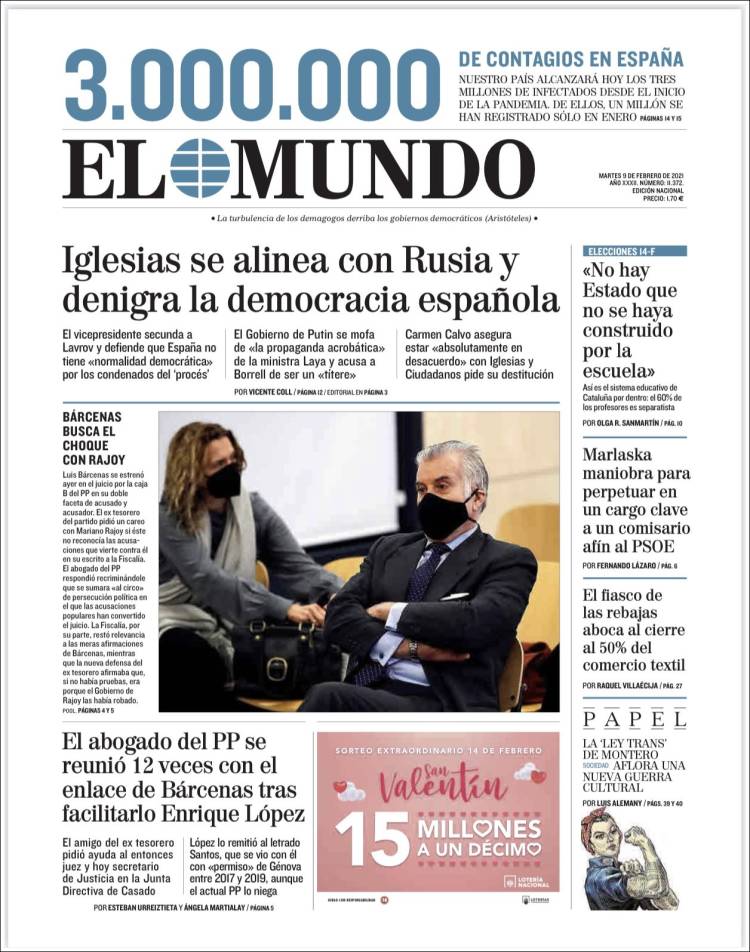 CPress_ESP's tweet photo. PORTADAS PERIODICOS 09/02/2021 
#Portadas #PortadasCP https://t.co/X9SwZmcWOT