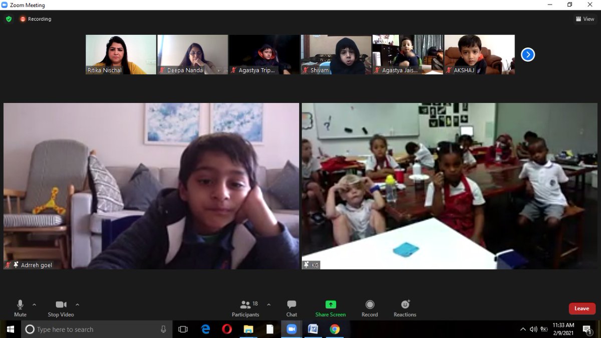 #Kindergarteners of @DiaTanzania, connected virtually with our #Kindergarteners to find out  about the systems and routines that we follow in our school, home, parks,roads  #collaboration #virtualconnect #internationalmindedness @AneeshaSahni
@soniasingh_13 @deepa_nanda