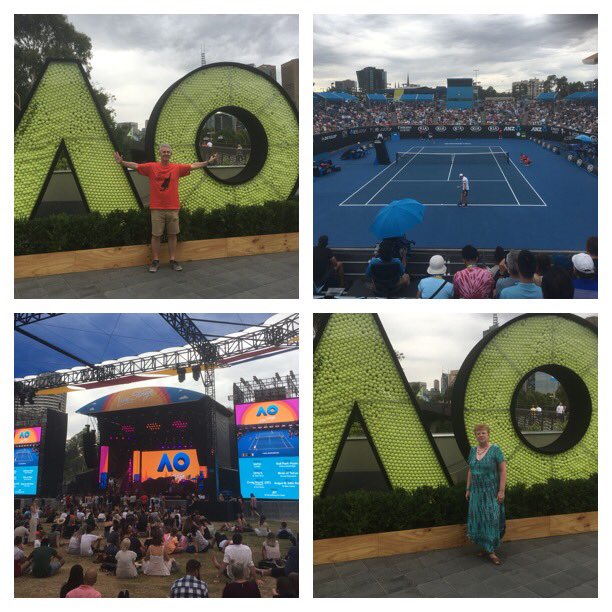 JaneCanDoSE4's tweet photo. Great to watch the  #AustralianOpen2021 🎾2 yrs ago had an amazing holiday in🇦🇺&amp; visited the tennis on a couple of days. Had always been dream of Eamon’s to go when retired! Great fun &amp; VERY relaxed compared with Wimbledon-have a music stage area 🎶 #PreLockdownLife https://t.co/pYHsTr28kp