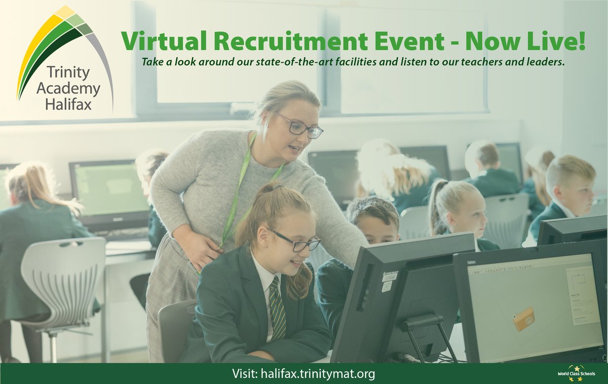 Have you visited our Virtual Recruitment Event yet?📝
A great opportunity for you to see our state-of-the-art facilities, listen to our teachers &amp; leaders and view all our current vacancies here at Trinity Academy Halifax.
📍halifax.trinitymat.org/virtual-recrui…