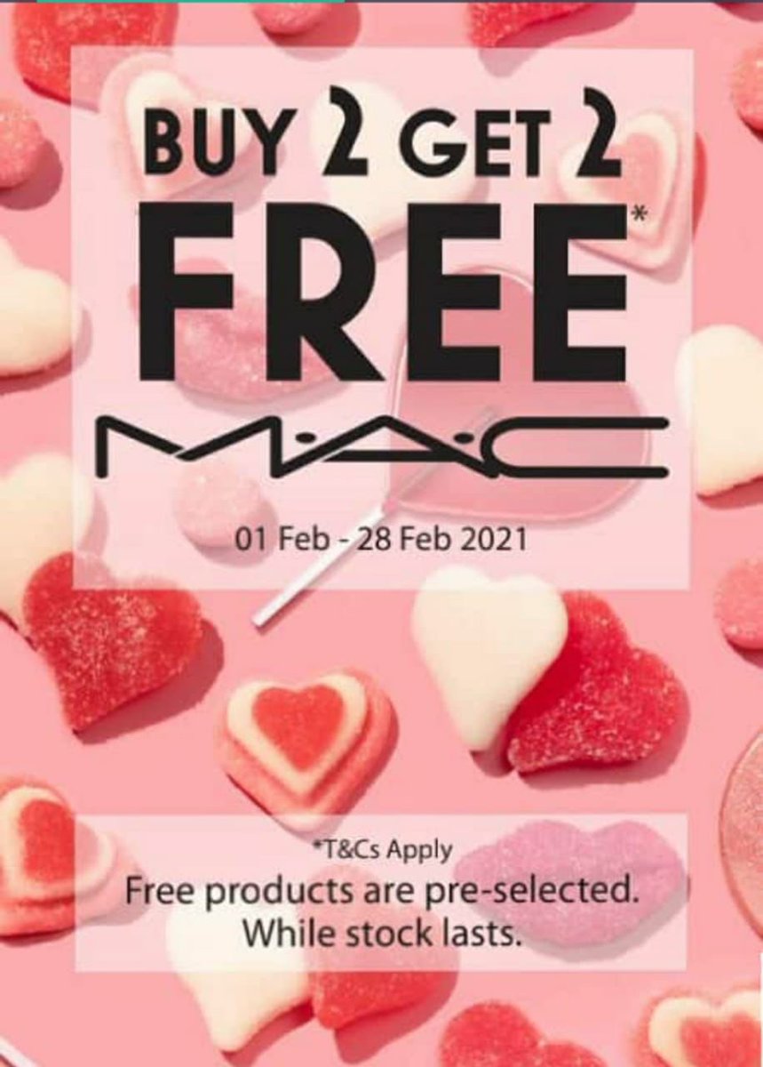 hemingwaysmall's tweet photo. Makeup lovers, now is your chance to shop your favourite @MACcosmetics products and get a free gift! 💄Buy 2 and get 2 preselected products for FREE 🎁 Ts &amp; Cs apply, while stocks last. 

#HemingwaysMall #MACCosmetics #Buy2Get2Free #Makeup #Cosmetics #Beauty #Gift https://t.co/X7Qta3FMuc