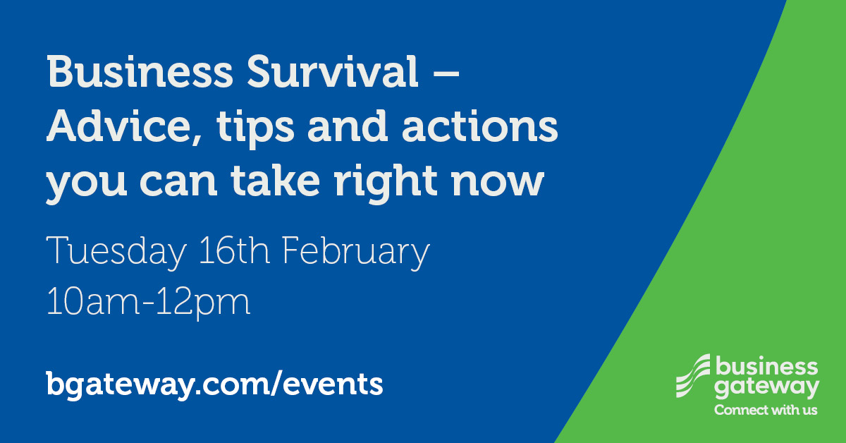 Webinar alert! 📢 Business survival - Advice, tips &amp; actions. Join us on Tuesday 16th February to look at what you can do now to navigate a route forward in 2021 amid the challenges of COVID-19 &amp; Brexit. Book your free space now ➡️ ow.ly/mDcJ50DtG3W #SupportScottishBusiness