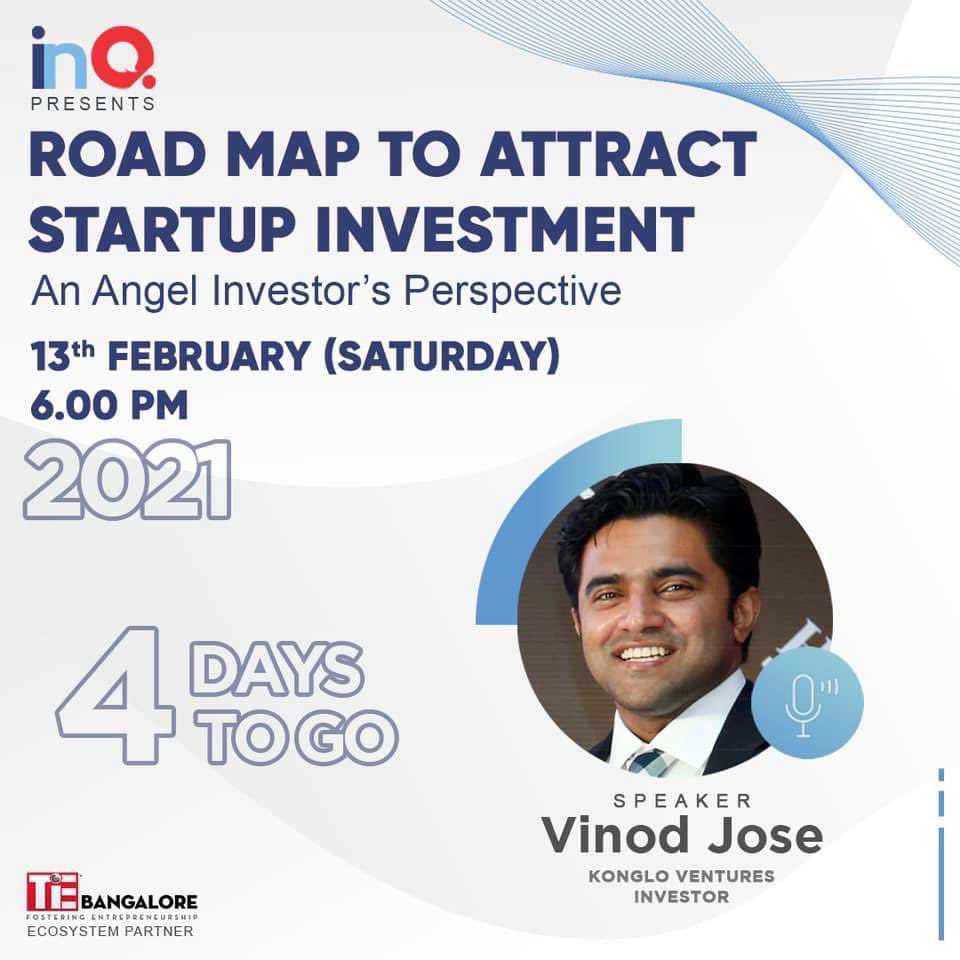 inQ Innovation Global along with TiE Bangalore presents to you Road Map To Attract Startup Investment: An Angel Investor's Perspective

Registration: forms.gle/wZf5FSfE6XtTUs…