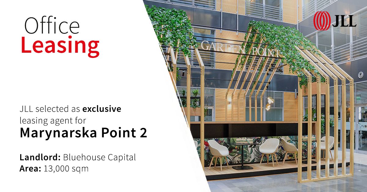 #JLLPoland has been appointed as the exclusive leasing agent for Marynarska Point 2 in Warsaw from the portfolio of Bluehouse Capital. The total area of the 11-floor office building amounts to over 13,000 sqm. Congratulations! co.jll/9BhQ50Dvcm8 #JLLoffices #officesector