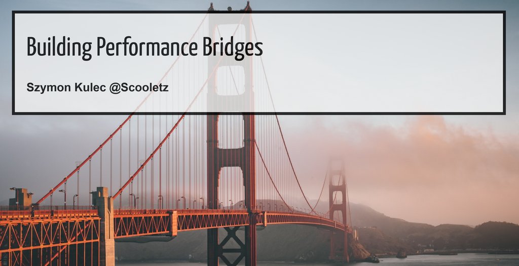 After a longer break, I'm sketching a presentation. It's titled

🌉 Building Performance Bridges

It's about combining #dotnet, #JavaScript, #AzureFunctions and #CloudflareWorkers without compromising on performance. Would that be an interesting topic for you?