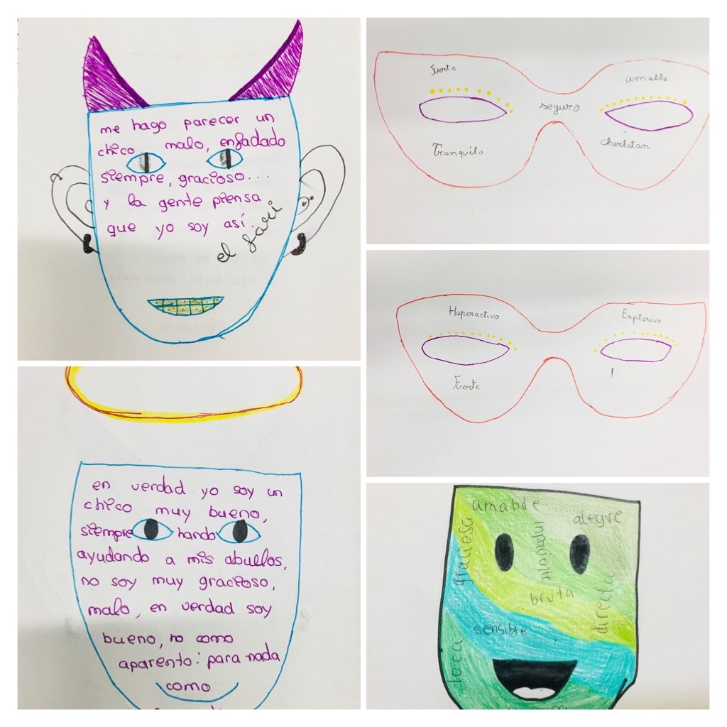 anxelaarana's tweet photo. TUTORÍA 1º ESO: ¿Qué escondo detrás de mi MÁSCARA? 🎭👺🥸🥳😖👹🤡 ⁦@maristasourense⁩ https://t.co/K4tguJ6rCJ