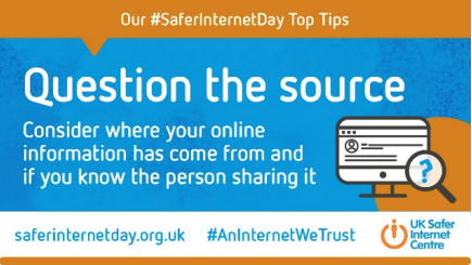 #AnInternetWeTrust
Click saferinternetday.org.uk for more information.