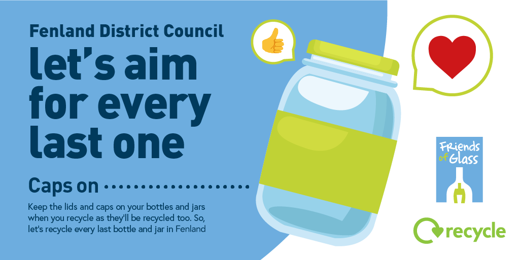 FenlandCouncil's tweet photo. Did you know the lids and caps on your bottles and jars are also recycled? β»οΈ
Give them a rinse and then replace the lids on your bottles and jars when you #recycle them
#GettingItSorted #FenlandRecycles https://t.co/dFq8Uip9UL