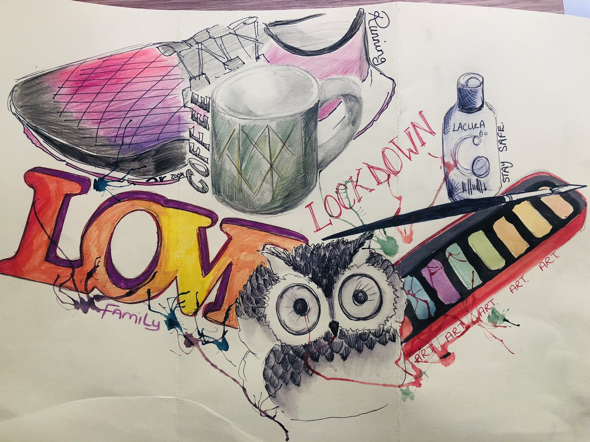 danniart85's tweet photo. This week is all about self isolation art! What objects are personal to our students? What will they have identified as being important? #lockdown #isolationart https://t.co/SPJiVwkKbx