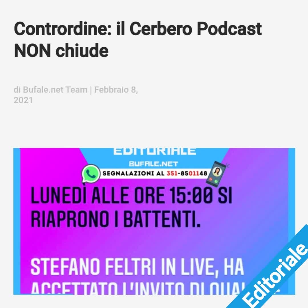 filogicoX's tweet photo. Siccome siamo contrari e allergici ai titoli clickbait, andremo diritti al sodo.
Il Cerbero Podcast NON chiude. Ce lo avete chiesto, e siccome non è la prima...
#nostreamday #ban #blocchi #cerberopodcast #chiusura #domani #editoriale #stefanofeltri #twitch
https://t.co/69xbVwE9vG https://t.co/wuQdOBkDwF