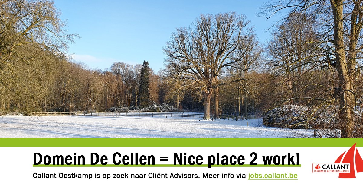 Callant Insurance & Financial Advice (@callantverzeker) on Twitter photo Ook werken in dit mooi kader? ☃️❄️ Grijp dan nu jouw kans en solliciteer voor één van onze openstaande vacatures op jobs.callant.be. Callant Oostkamp is op zoek naar:
✅ Cliënt Advisor Financieel Advies
✅ Cliënt Advisor Particulieren en Kleine Ondernemingen Ook werken in dit mooi kader? ☃️❄️ Grijp dan nu jouw kans en solliciteer voor één van onze openstaande vacatures op jobs.callant.be. Callant Oostkamp is op zoek naar:
✅ Cliënt Advisor Financieel Advies
✅ Cliënt Advisor Particulieren en Kleine Ondernemingen