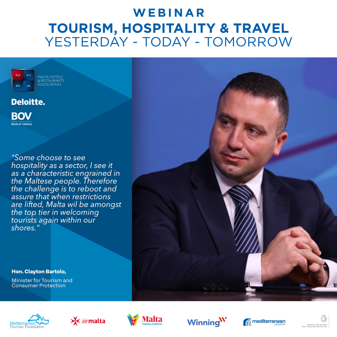 Hon. Clayton Bartolo - Minister for Tourism and Consumer Protection. Tourism, Hospitality &amp; Travel. Yesterday - Today - Tomorrow.