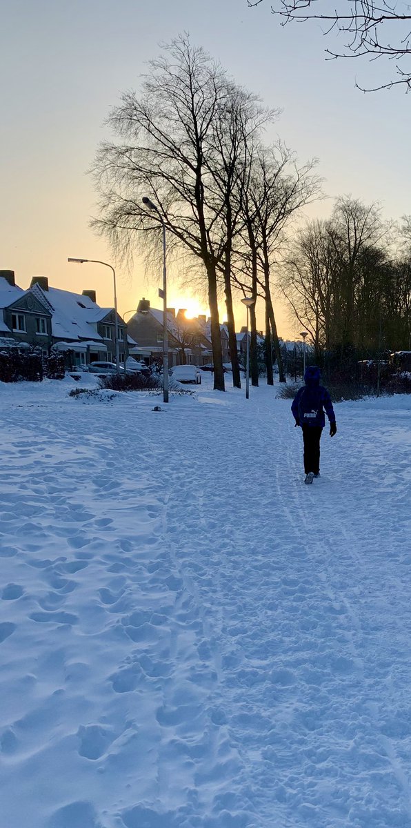 Lekker weer naar school. Ik mag mijn taken als juffrouw weer overdragen aan <a href="/Sterredans/">Sterredans</a>. Veel plezier lieve jongen. ❤️. #ochtendwandeling #sneeuw #Nijmegen