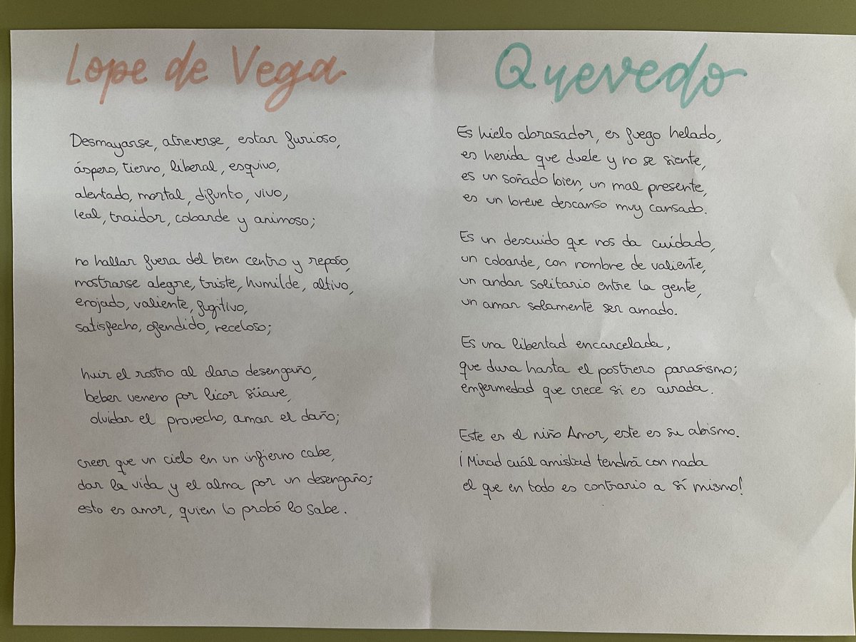 Irenemrgr's tweet photo. Poesía visual con #VisualThinking en clase de Lengua y Literatura. Mis alumnos sordos expresan así visualmente los recursos retóricos y entienden mejor lo que Lope y Quevedo querían expresar. 👀🧠✍️ #VisualMooc https://t.co/Z3HO9XtqLz