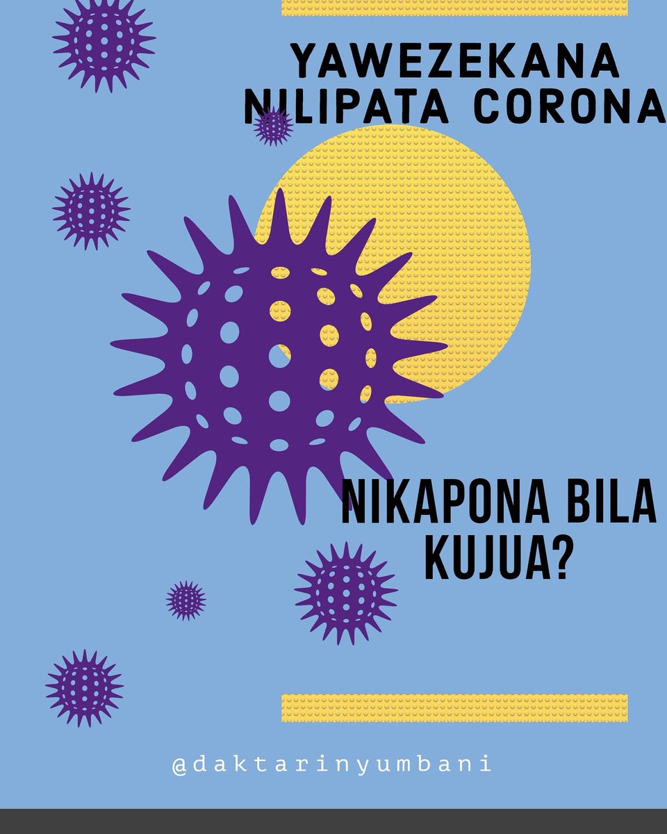 DNyumbani's tweet photo. DYAWEZEKANA KUPATA CORONA NA UKAPONA BILA KUJUA?
Jibu:𝙉𝘿𝙄𝙊!
Kama kinga yako ya mwili ni imara, yawezekana ukapata corona kupona bila wewe kujua.
Wakati mwingine ugonjwa wa corona huja kama mafua makali, zingatia dalili hizi;
1.Mafua makal yanayodumu kwa mda mref(wiki 2/zaidi) https://t.co/YGEhv9wiEr