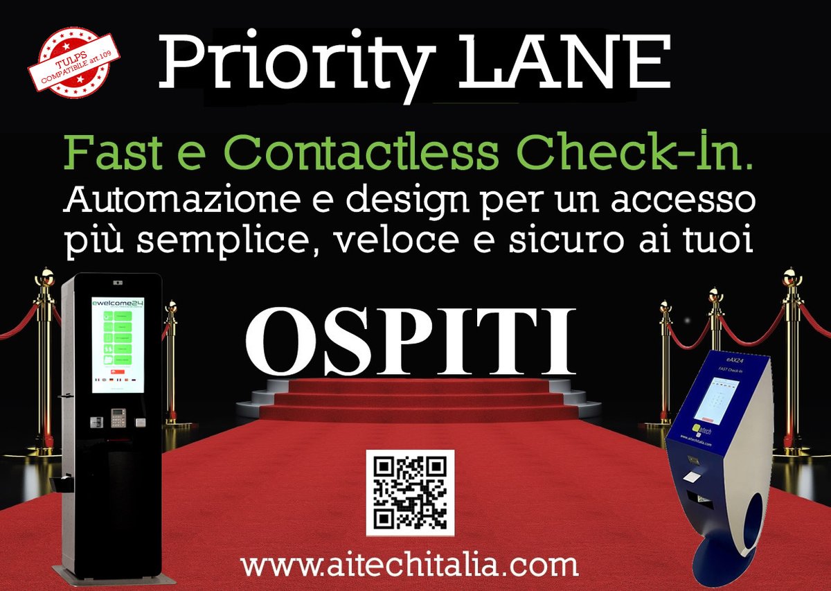 aitechitalia's tweet image. La nostra nuova soluzione #eAX24 è il connubio perfetto tra automazione e design e consente un accesso semplice, veloce #fastcheckin e sicuro #contactlesscheckin ai tuoi Ospiti. 
Fatti trovare pronto alla ripartenza del turismo… 
Contattaci!