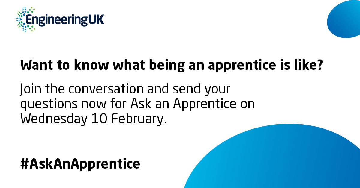 _EngineeringUK's tweet photo. On Wednesday, as part of #NAW2021 our finance apprentice Jess will be on hand to answer all your apprenticeship queries. Parents, carers, teachers and employers who want to know more, send your questions now! #AskAnApprentice https://t.co/hDIqpNPNVm