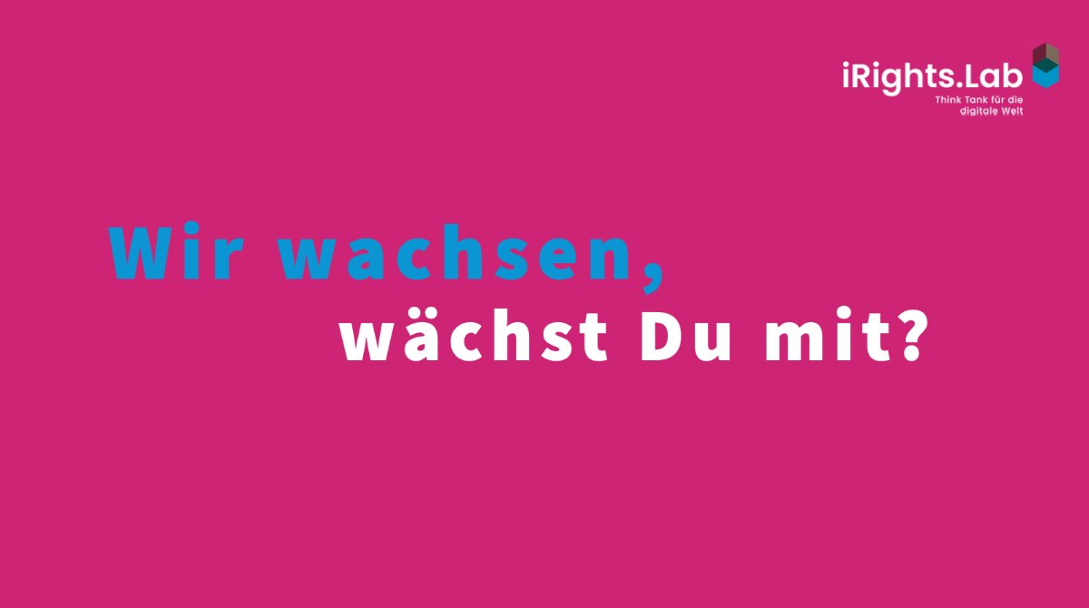 iRightslab's tweet photo. Wir suchen für unser #iRightsLabTeam viele neue Kolleg*innen, die mit uns eine gute digitale Welt gestalten.
Ein Job-Thread: https://t.co/a5RhTLOAHJ
