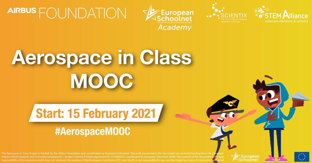 stemalliance_eu's tweet photo. Join the #AerospaceMOOC &amp; discover:
📌 Engaging peer-reviewed resources, created by Airbus engineers
📌 Different pedagogical approaches in STEM Education📌 Practical solutions from aerospace education @AirbusFdn, @scientix_eu &amp; the STEM Alliance 
More: https://t.co/AYI8h4srlI https://t.co/e67B0BROrO