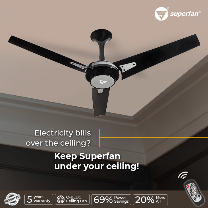 Superfan4u's tweet photo. Are your electricity bills higher than your ceiling? Change to Superfan and save over 69% of the power.  Pre-order your ceiling fan now @ https://t.co/lXhT3iXxZy
#ultraEnergyEfficient #bldcfans #superQ #energyEfficientFans #QBLDC #Qflow #bldc https://t.co/bqCPTkuAwg