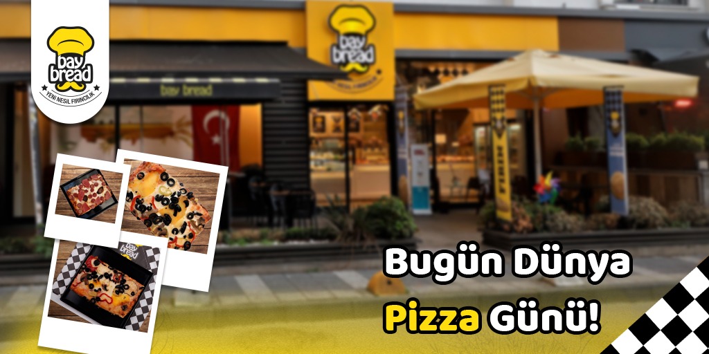 bay_bread's tweet photo. Bugün Dünya Pizza Günü!
Lezzetli dilim pizzalarımızın tadına varmak ve bugünü kutlamak için sizi en yakın Bay Bread mağazalarımıza bekliyoruz! Lezzetli pizzalarımız bugüne özel 10₺ yerine 9₺! Bugüne özel pizza kampanyamız, gün sonuna kadar devam edecek! #WorldPizzaDay #BayBread https://t.co/NtXwEjIHdW