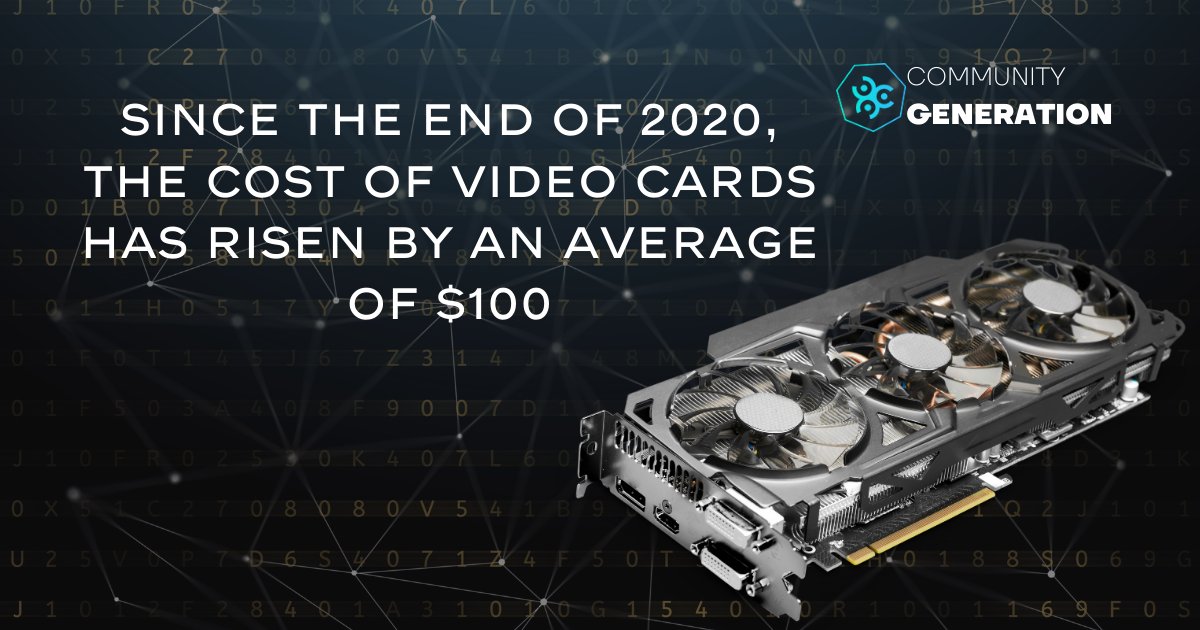 🤔 Since the end of 2020, the cost of graphics cards has increased by $100 on average. Available models are instantly sold out, and high-performance devices have disappeared from the open sale. 

#CGEN #CROWDSALENETWORK #btc #ieo #cryptocurrency #blockchain