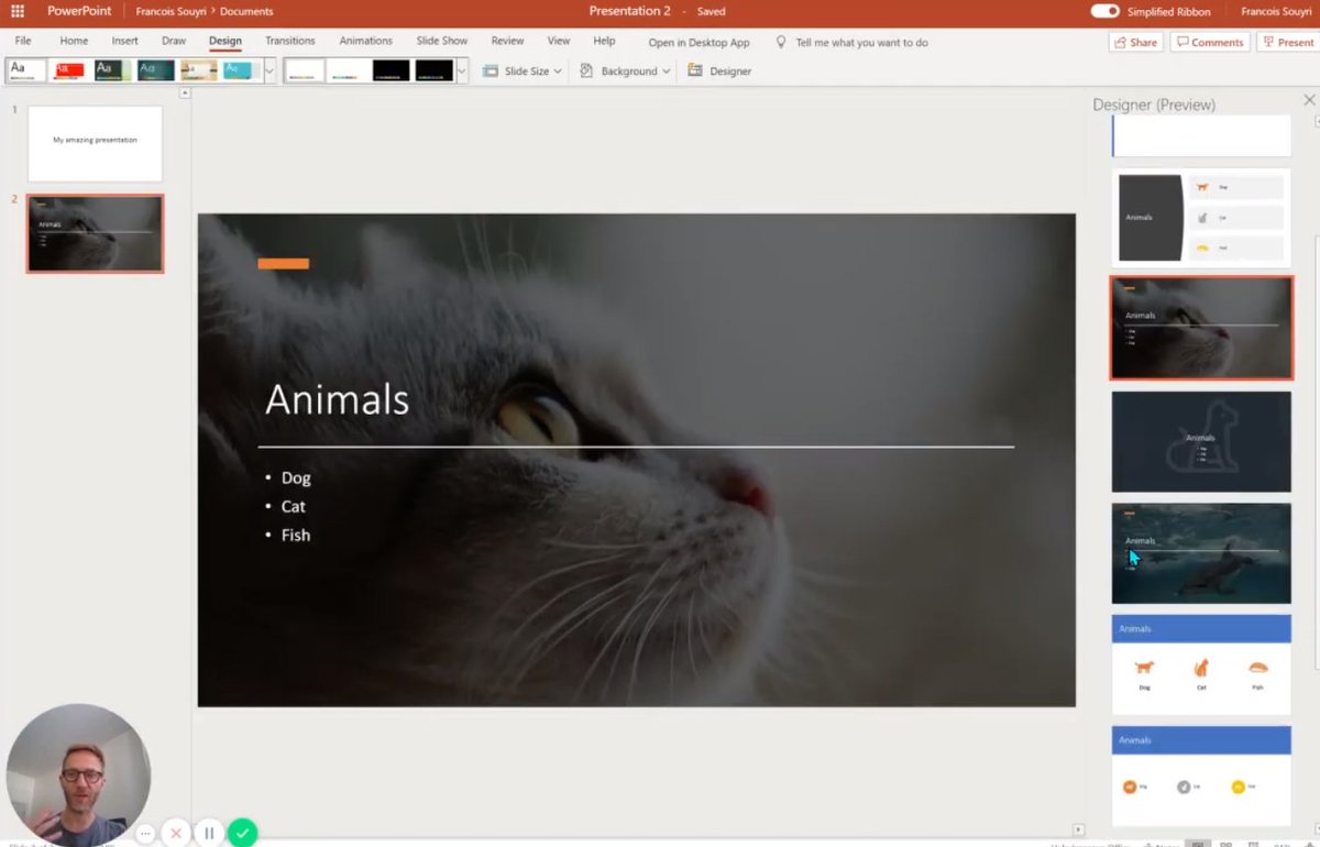 francoissouyri's tweet image. New how-to  ℹ 1 min: Make beautiful PowerPoint slides in a seconds using Ideas Design🎦
#PowerPoint #Office365 #PowerPointAI youtu.be/CzRKpiaY0KU