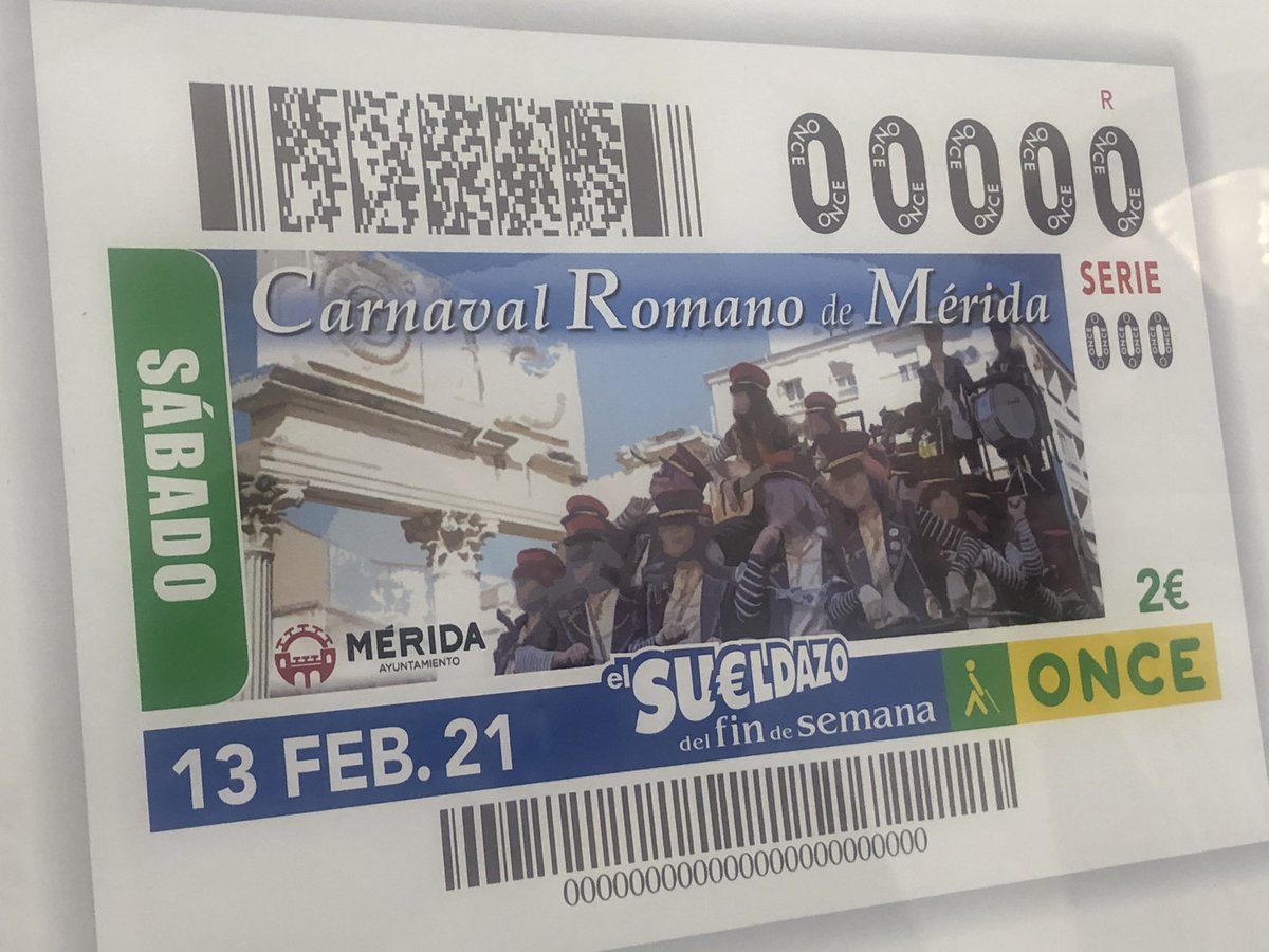 CarnavalenCOPE's tweet image. El @_CarnavalMerida en el cupón de la @ONCE_oficial el próximo 13 de febrero. #40AñosCarnavalRomano @CoroMenosEsMas