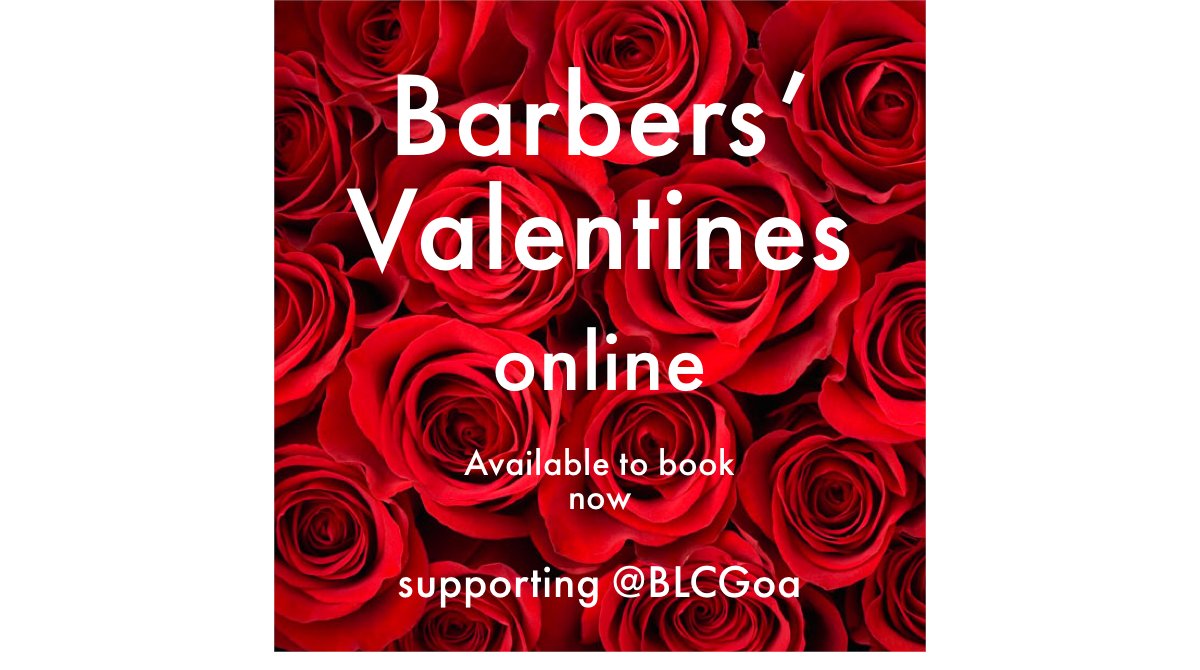 Our online BarbersValentine is now accepting bookings for a Valentine e-card for someone you know. All proceeds to BLC, the charity in Goa that we visited two years ago.
 Apply here:  zcu.io/RhVj  
<a href="/KingsElyBarbers/">The King's Barbers</a>
<a href="/Kings_Ely/">King's Ely</a>
#FridayAtFive
#BarbersValentines
#BLCgoa