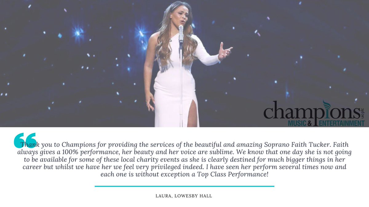 ChampsMusicEnt's tweet image. Take a look at this testimonial we received for the amazingly talented Soprano singer, @thefaithtucker