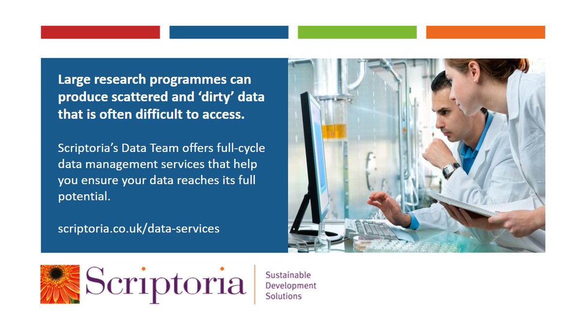 Scriptoria's tweet image. Data collected by large #researchprogrammes can often be scattered, ‘dirty’ and difficult to access. Our Data Team at Scriptoria offers full-cycle #datamanagement services developed precisely to address these problems: bit.ly/3iQDnft