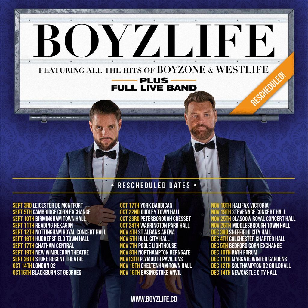 boyzlifeOFCL's tweet photo. Hello you lovely lot. As you may have expected, we again find ourselves rescheduling the tour, due to the ongoing Covid situation. 

New dates and details of cancellations are live on our website https://t.co/heKkQghDro 

We can’t wait to see you all again!

All our love, 
K&amp;B x https://t.co/j5PLaKtP4I