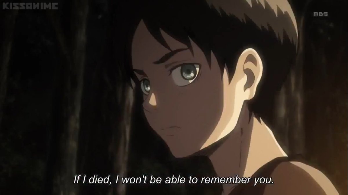 In other words it's back to this. The same reason Mikasa found her resolve to live after she thought Eren died is the same reason they fight against him now, and why Mikasa is emphasized so much in these last few chapters.