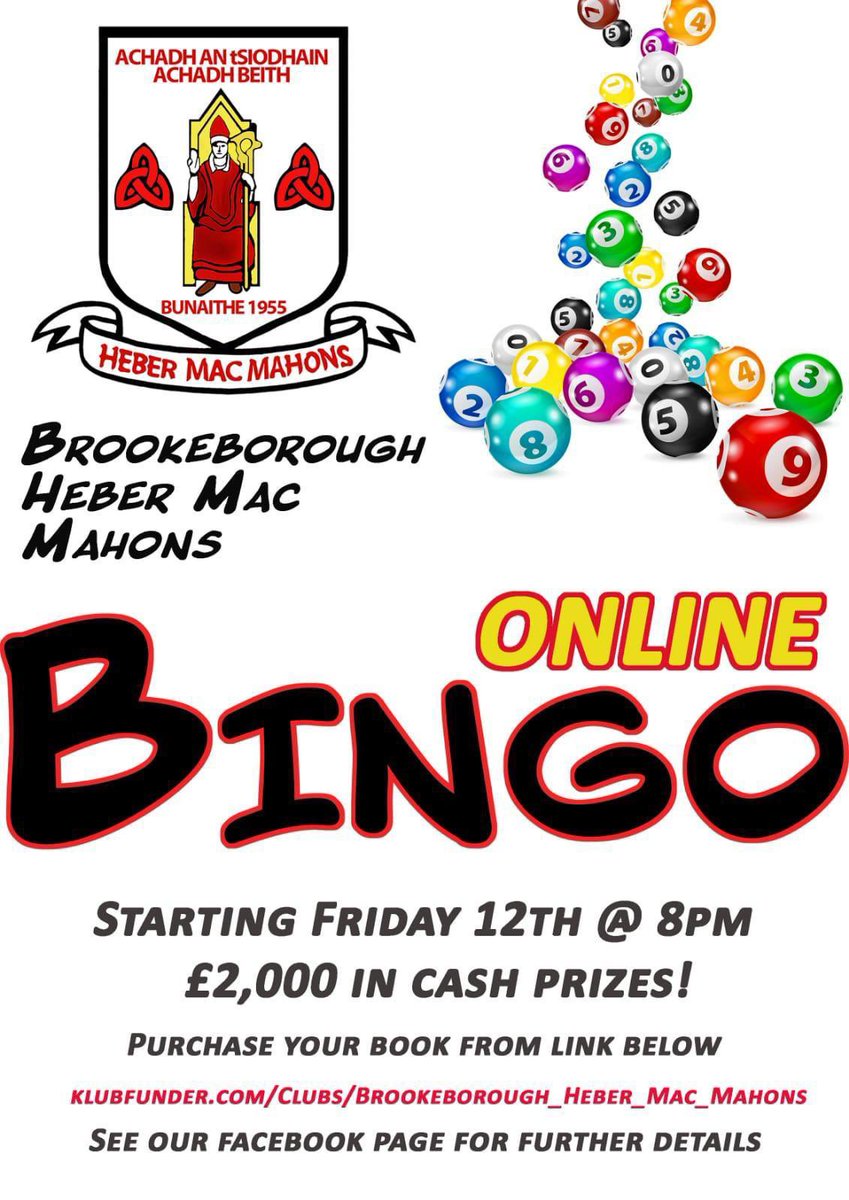 RosleaGFC's tweet photo. From Friday 12th February, @BrookeboroGAC will be hosting an online bingo with £2,000 in cash prizes!

Follow the link to play: 
⬇️
https://t.co/8xDGepTDB2

When you purchase your book, you will receive an email to your email address with instructions. https://t.co/7ONbyKyfgJ