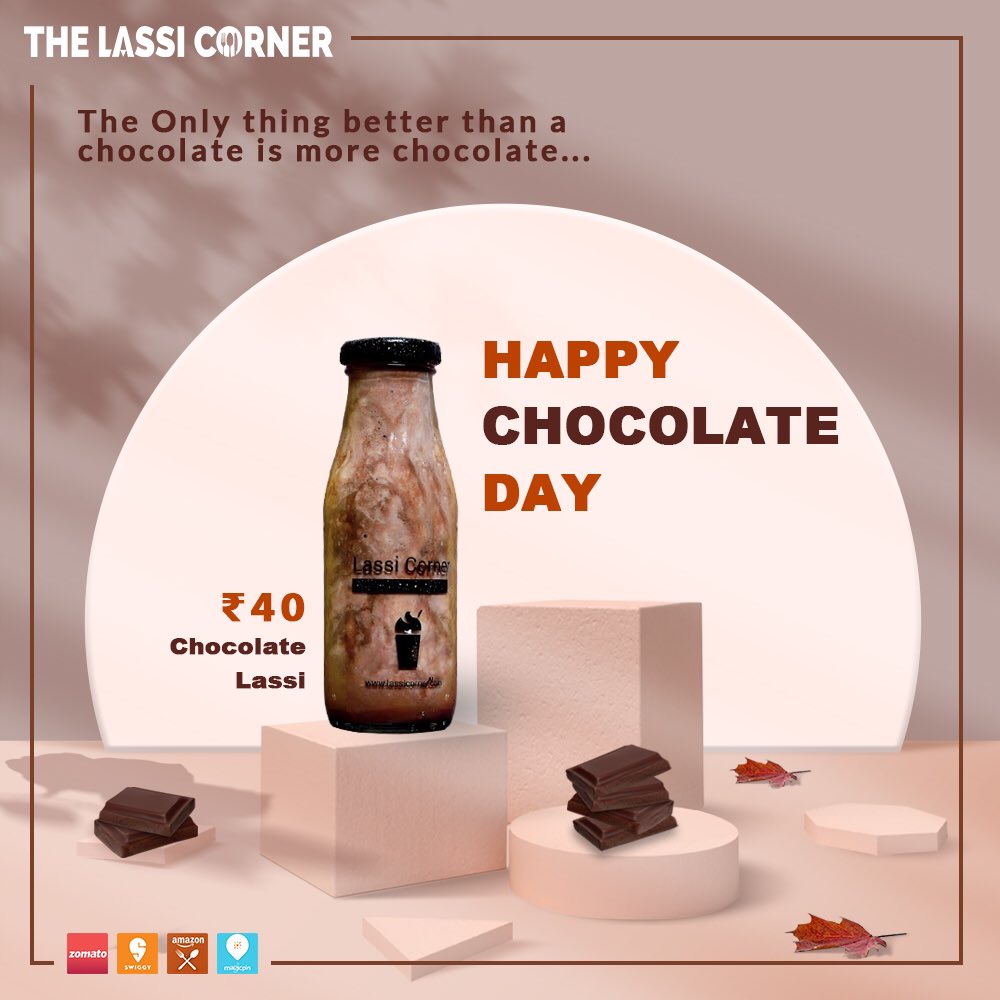 TheLassiCorner's tweet photo. 𝗛𝗔𝗣𝗣𝗬 𝗖𝗛𝗢𝗖𝗢𝗟𝗔𝗧𝗘 𝗗𝗔𝗬

Best Wishes from 𝗧𝗛𝗘 𝗟𝗔𝗦𝗦𝗜 𝗖𝗢𝗥𝗡𝗘𝗥 Team

#thelassicorner #lassicorner #ChocolateDay #chocolateday2021 https://t.co/GHb9BnsTBi