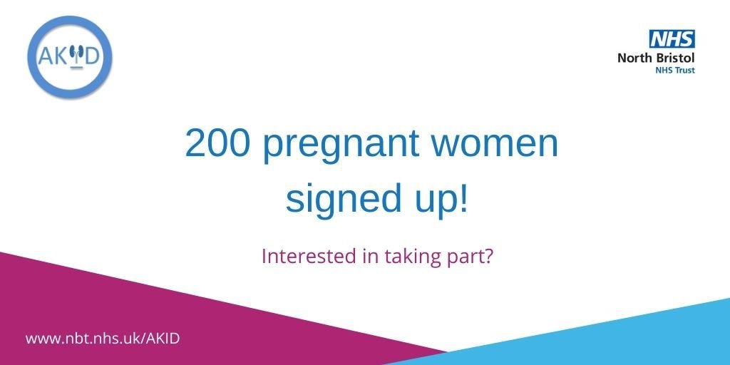 🎊200 women now signed up to the <a href="/AKIDmaternity/">AKIDmaternity</a> study 🎊 to help us better understand kidney function and blood sugar levels in pregnancy.

Find out more here - nbt.nhs.uk/AKID

<a href="/NorthBristolNHS/">North Bristol NHS Trust</a>
