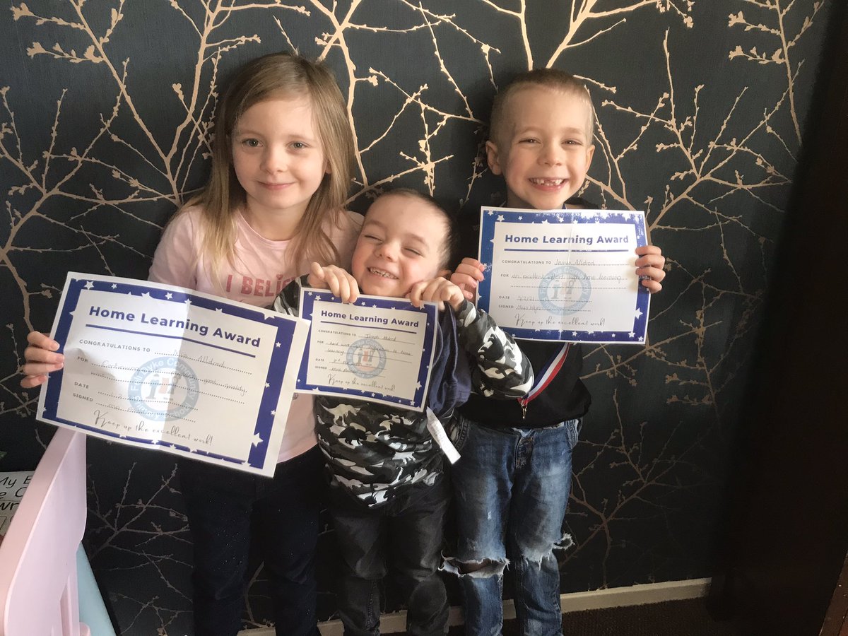 chloeomen's tweet photo. How chuffed are these three to get their home learning awards 😍@FellDykePrimary @RoseClass2 @wynn19jaw #mrsporter #orangeclass https://t.co/9ho2zSOdCI