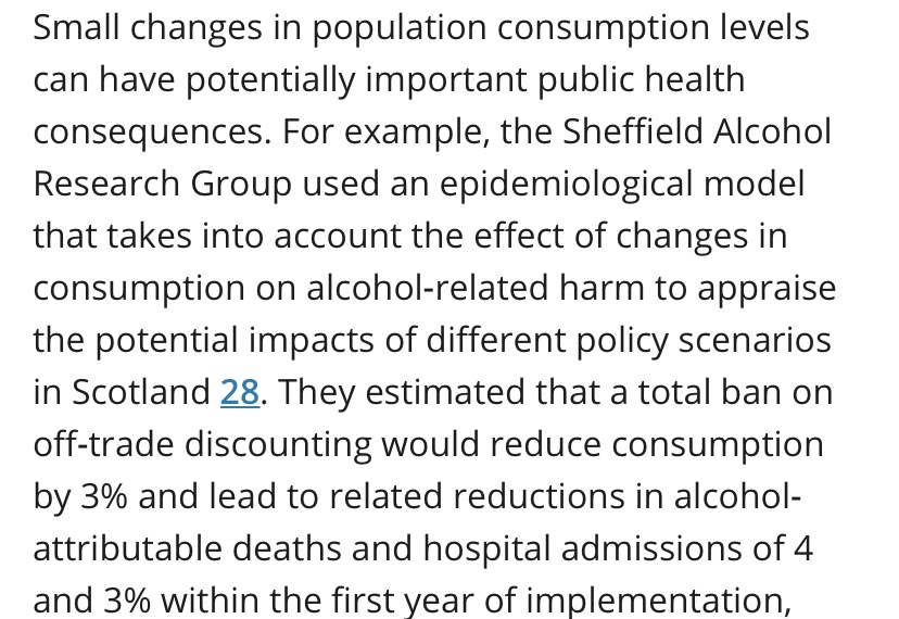 ‘The introduction of the Alcohol Act in Scotland in 2011 was associated with a decrease in total off‐trade alcohol sales in Scotland, largely driven by reduced off‐trade wine sales.’ https://onlinelibrary.wiley.com/doi/full/10.1111/add.12701
