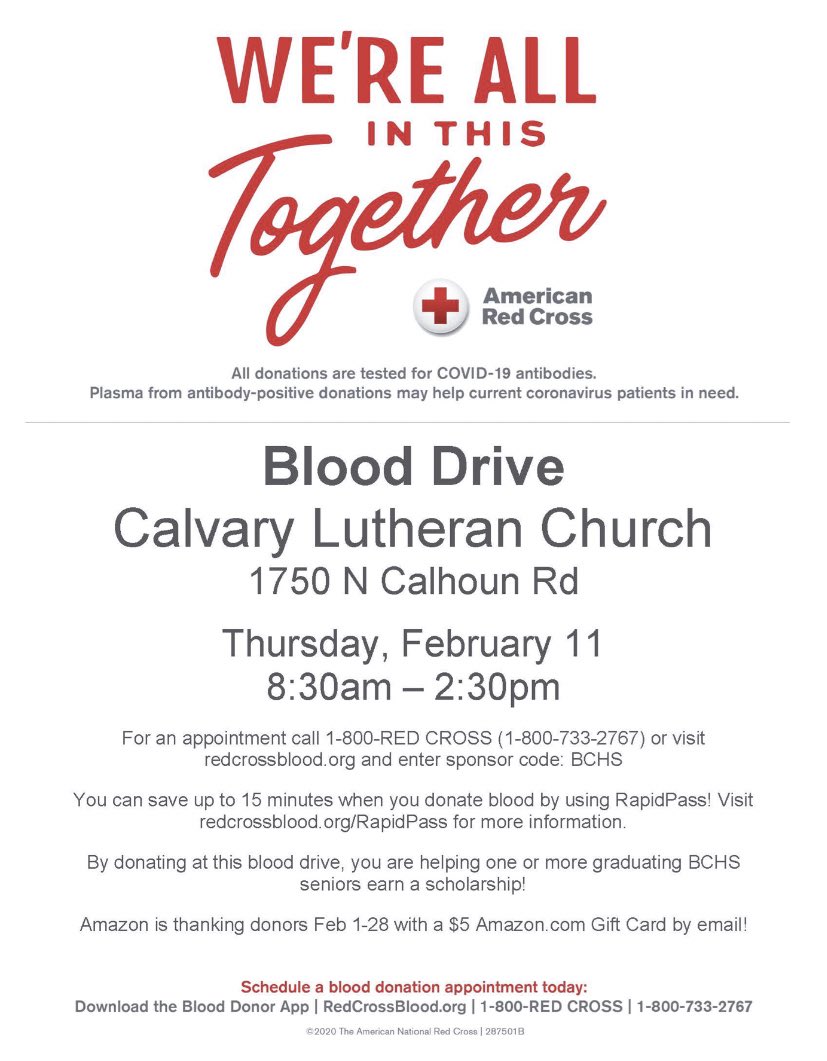 BCHSKeyClub's tweet image. Sign up to donate blood or volunteer this Thursday to save some lives!