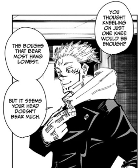 jjk spoilers for anime viewers, manga ch.134 , & the prequel----I have a feeling that the act of bowing, or even just the elevation of someone's head in relation to another, is a very important element in JJK's power system. A lot of the moments where there's a >>