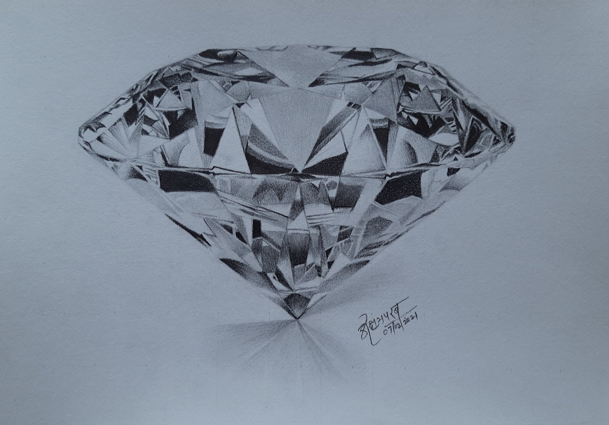 Watercolor Diamond Drawing