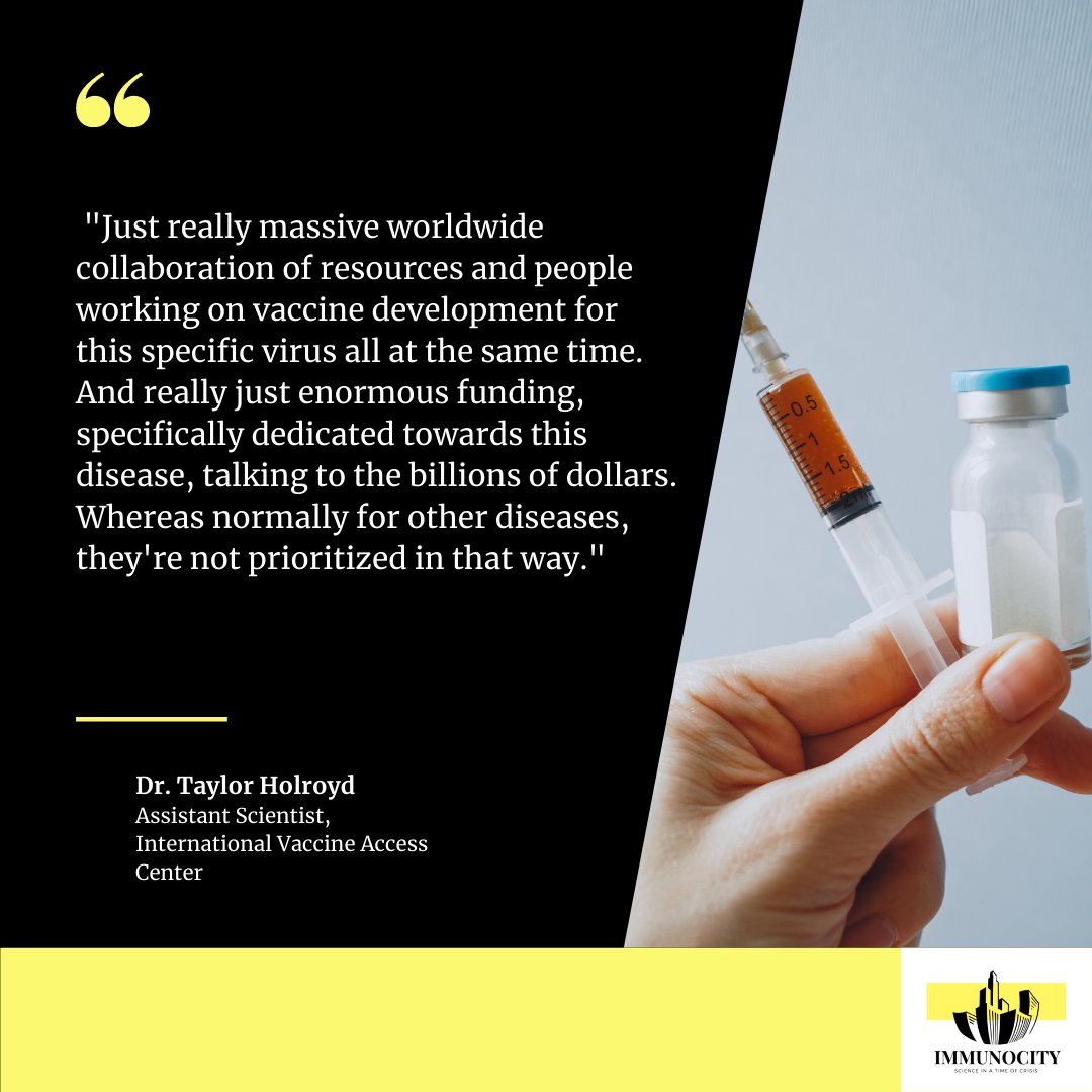 Dr. Taylor Holroyd from @IVACtweets explains why the #COVIDvaccines were developed quickly, and why this is a great thing, in the middle of an emergency. 

Tune in to Dr. Holroyd's conversation with Ian Brunton as they discuss common #vaccineconcerns.

#podcast #scicomms