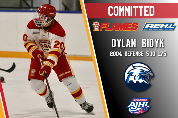 Congratulations <a href="/DylanBidyk/">Dylan Bidyk</a>!  
Next stop:  <a href="/canmoreeagles/">Canmore Eagles</a> 
#FlamesFamily