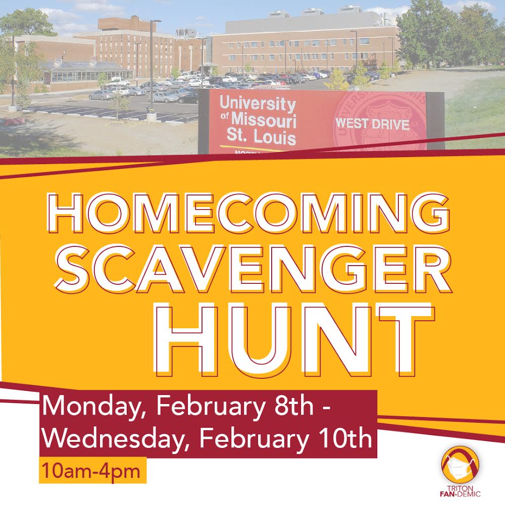 DAY 2! Head to where you think the secret location is, take a pic with the Louie head, then post it on IG using the hashtag #UMSLhomecominghunt or send us a DM. Complete this by 4pm! Clue#2: Take this pathway high above campus for a great view of the ponds and getting to class.