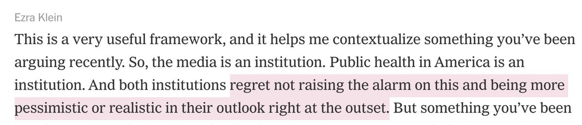 On the Ezra Klein show, speaking about the media's poor initial handling of Covid,  @zeynep offered a powerful explanation for the broadcast news' ongoing failure to cover the  #ClimateCrisis: the norms governing its institutional behavior are subject to profound inertia.THREAD