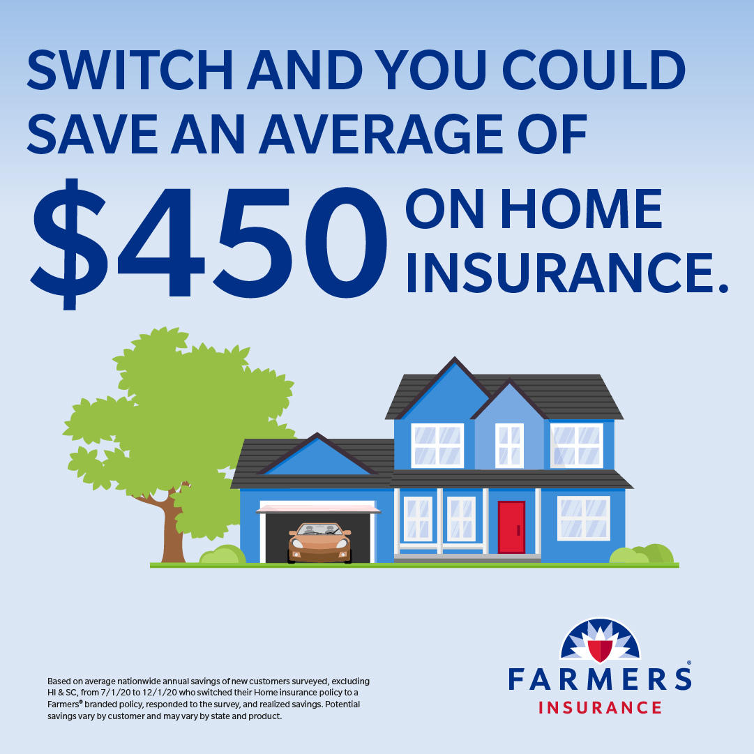 You could be missing out on hundreds in savings. Let’s chat about how switching your home insurance to Farmers could help you save.