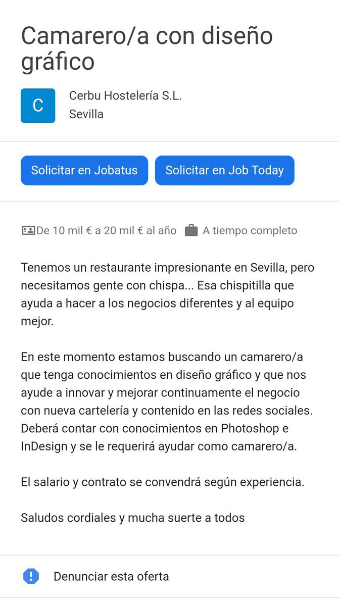 Se busca diseñador/a gráfico 👇

Siento que a <a href="/frasalazar/">Fra, el hada de las vacantes ✨✨✨</a> le gustaría esto #NOT